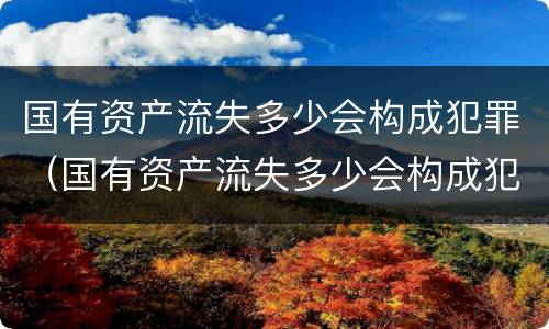 国有资产流失多少会构成犯罪（国有资产流失多少会构成犯罪行为）