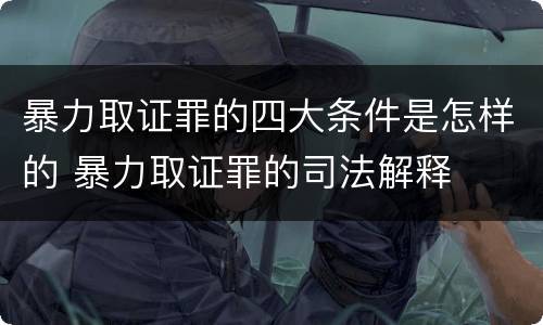 暴力取证罪的四大条件是怎样的 暴力取证罪的司法解释