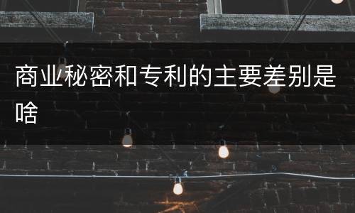 商业秘密和专利的主要差别是啥