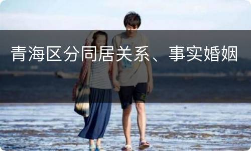 青海区分同居关系、事实婚姻