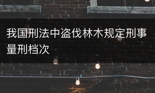 我国刑法中盗伐林木规定刑事量刑档次