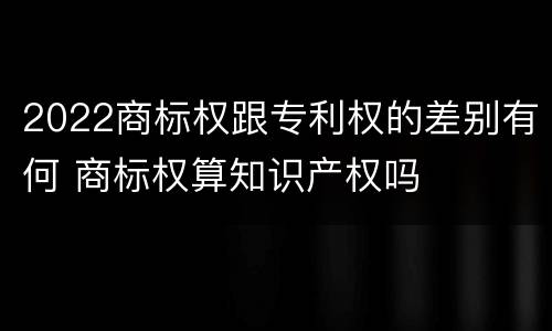 2022商标权跟专利权的差别有何 商标权算知识产权吗