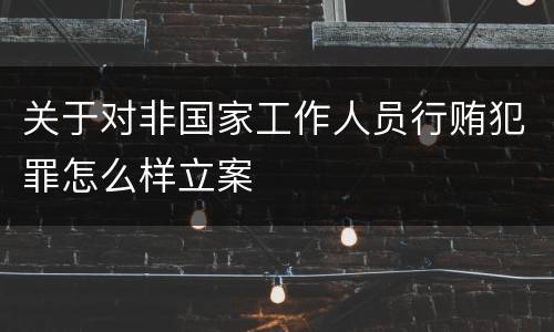 关于对非国家工作人员行贿犯罪怎么样立案