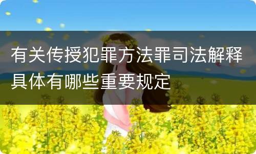 有关传授犯罪方法罪司法解释具体有哪些重要规定