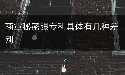 商业秘密跟专利具体有几种差别