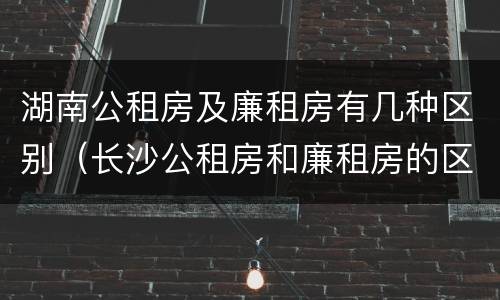 湖南公租房及廉租房有几种区别（长沙公租房和廉租房的区别）