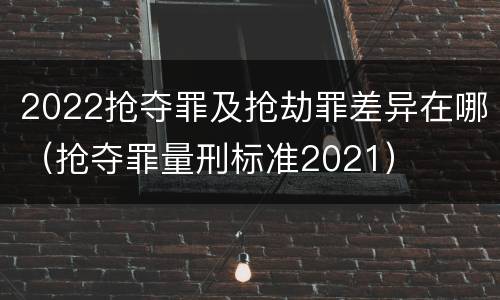2022抢夺罪及抢劫罪差异在哪（抢夺罪量刑标准2021）