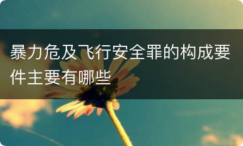 暴力危及飞行安全罪的构成要件主要有哪些