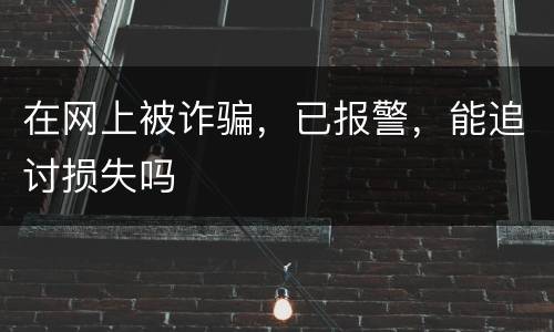 在网上被诈骗，已报警，能追讨损失吗