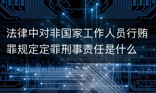 法律中对非国家工作人员行贿罪规定定罪刑事责任是什么