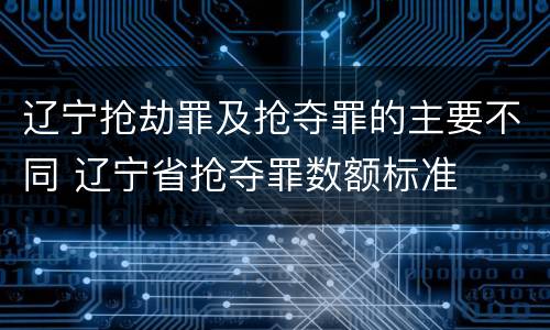 辽宁抢劫罪及抢夺罪的主要不同 辽宁省抢夺罪数额标准