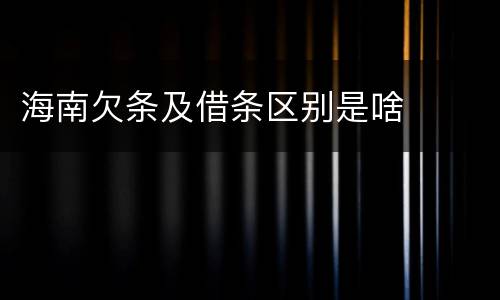 海南欠条及借条区别是啥