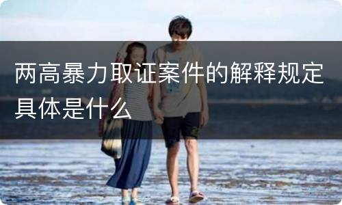 两高暴力取证案件的解释规定具体是什么