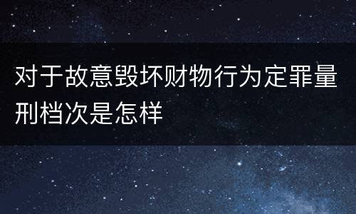 对于故意毁坏财物行为定罪量刑档次是怎样
