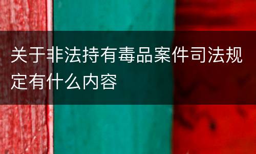 关于非法持有毒品案件司法规定有什么内容