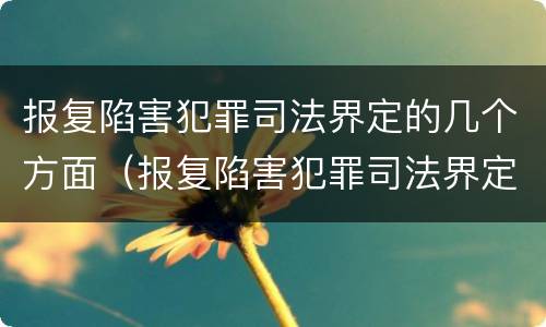 报复陷害犯罪司法界定的几个方面（报复陷害犯罪司法界定的几个方面是什么）