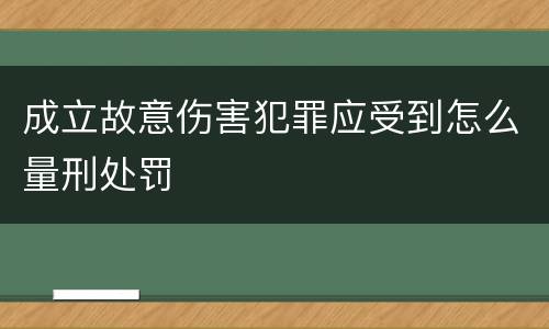 成立故意伤害犯罪应受到怎么量刑处罚