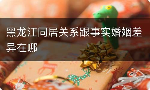 黑龙江同居关系跟事实婚姻差异在哪