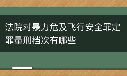 法院对暴力危及飞行安全罪定罪量刑档次有哪些
