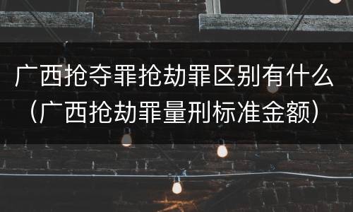 广西抢夺罪抢劫罪区别有什么（广西抢劫罪量刑标准金额）