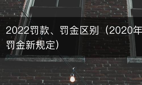2022罚款、罚金区别（2020年罚金新规定）