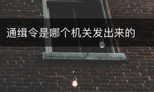 通缉令是哪个机关发出来的