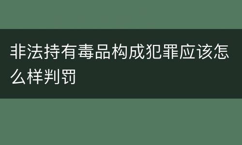 非法持有毒品构成犯罪应该怎么样判罚
