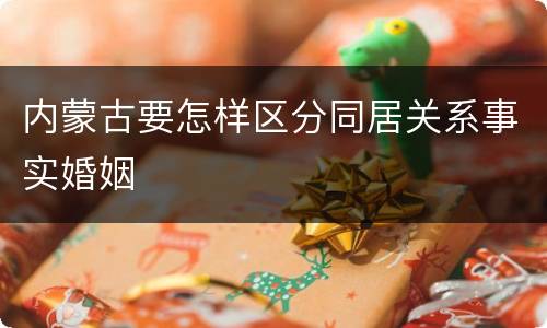 内蒙古要怎样区分同居关系事实婚姻