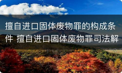擅自进口固体废物罪的构成条件 擅自进口固体废物罪司法解释