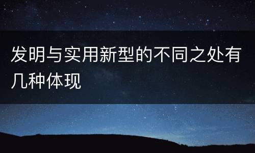 发明与实用新型的不同之处有几种体现