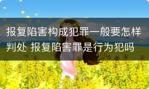 报复陷害构成犯罪一般要怎样判处 报复陷害罪是行为犯吗