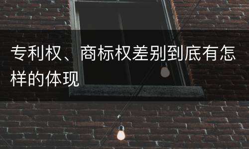 专利权、商标权差别到底有怎样的体现