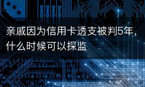 亲戚因为信用卡透支被判5年，什么时候可以探监