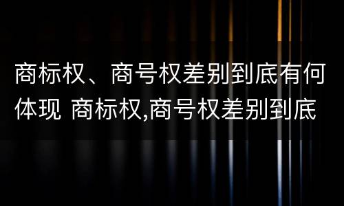 商标权、商号权差别到底有何体现 商标权,商号权差别到底有何体现呢