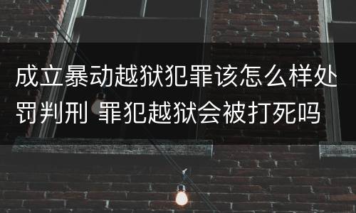 成立暴动越狱犯罪该怎么样处罚判刑 罪犯越狱会被打死吗