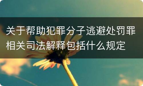 关于帮助犯罪分子逃避处罚罪相关司法解释包括什么规定