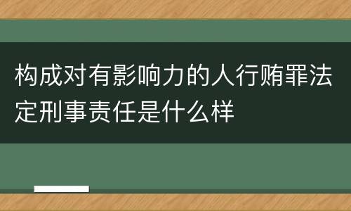 构成对有影响力的人行贿罪法定刑事责任是什么样
