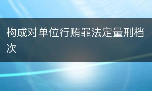 构成对单位行贿罪法定量刑档次