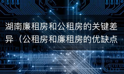 湖南廉租房和公租房的关键差异（公租房和廉租房的优缺点）