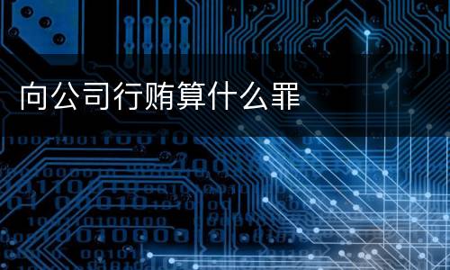 向公司行贿算什么罪