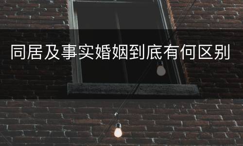 同居及事实婚姻到底有何区别