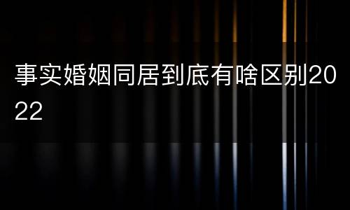 事实婚姻同居到底有啥区别2022