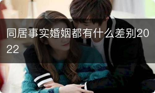同居事实婚姻都有什么差别2022