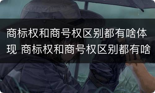 商标权和商号权区别都有啥体现 商标权和商号权区别都有啥体现呢
