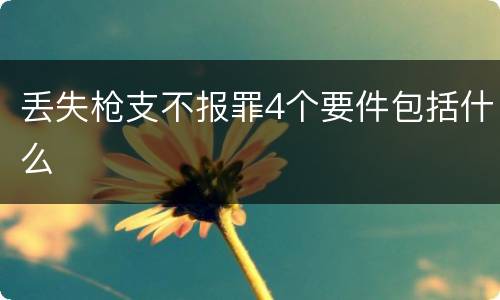 丢失枪支不报罪4个要件包括什么