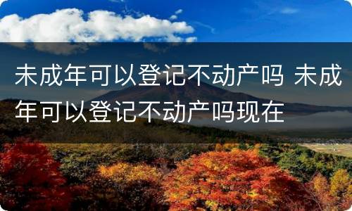 未成年可以登记不动产吗 未成年可以登记不动产吗现在