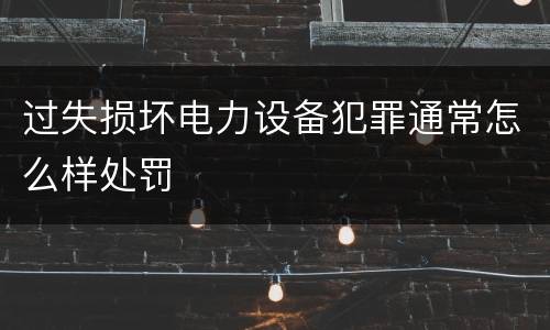 过失损坏电力设备犯罪通常怎么样处罚