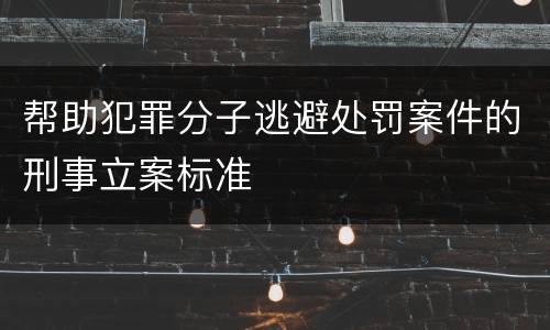 帮助犯罪分子逃避处罚案件的刑事立案标准