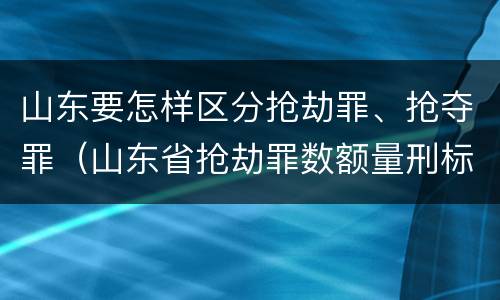 山东要怎样区分抢劫罪、抢夺罪（山东省抢劫罪数额量刑标准）