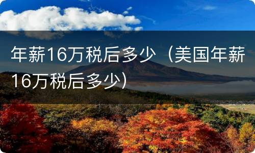 年薪16万税后多少（美国年薪16万税后多少）